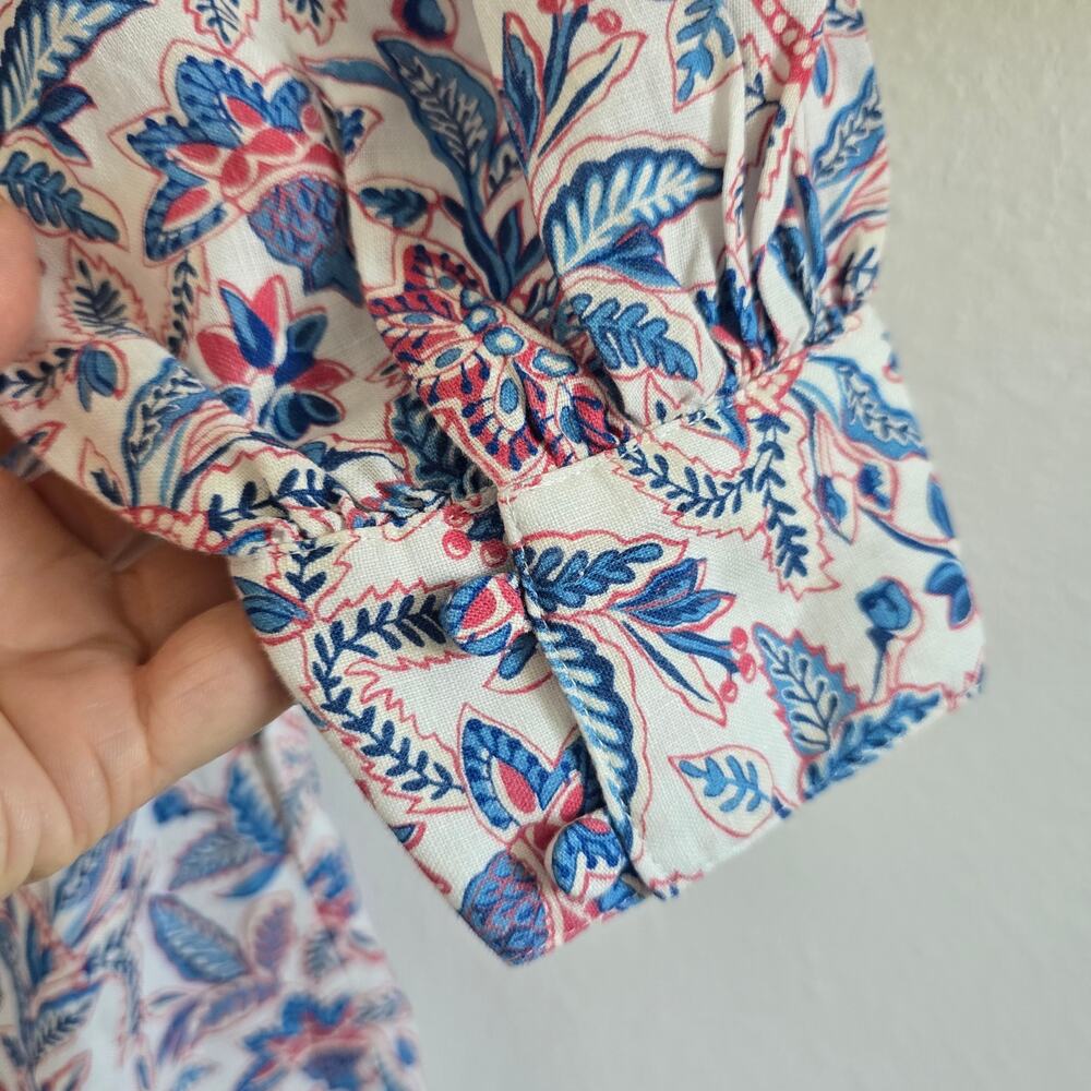 *NWT J. Mclaughlin Nylee 100% Linen Floral Dress Size S Relaxed Fit 3/4 Sleeves - Picture 7 of 12